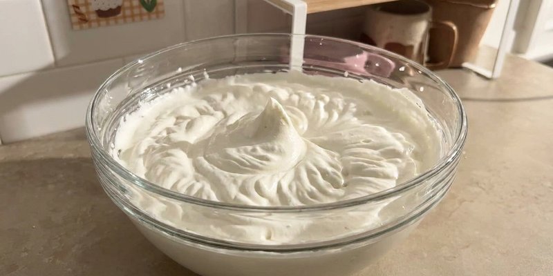 Crema batida a punto de picos firmes