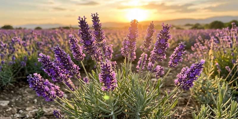 Campo de lavanda en plena floración